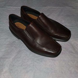 Ecco Helsinki Bike Toe Slip-on Brown Leather SZ. 11